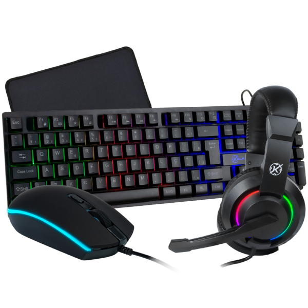 Combo Gamer Kalkan Odin Core 4-em-1 Mouse, Teclado, Headset e Mousepad
